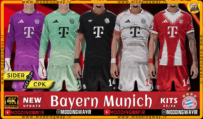 کیت پک Bayern Munich 2025-2026 برای PES 2021