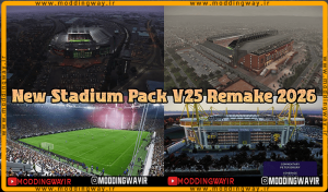 استادیوم پک Stadium Pack V25 Remake 2026 برای PES 2021