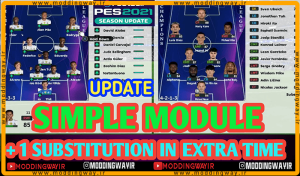 ماد Mod +1 substitution in extra time برای PES 2021