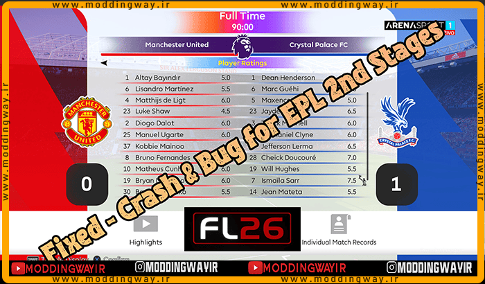 ماد Crash & Bug Fixed For EPL برای SP Football Life 2026