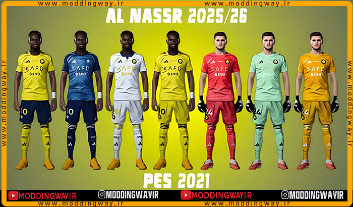 کیت پک Al Nassr 2025-2026 برای PES 2021