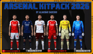 کیت پک Arsenal 2025-2026 برای PES 2021