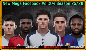 فیس پک new season 25-26 v274 برای PES 2021